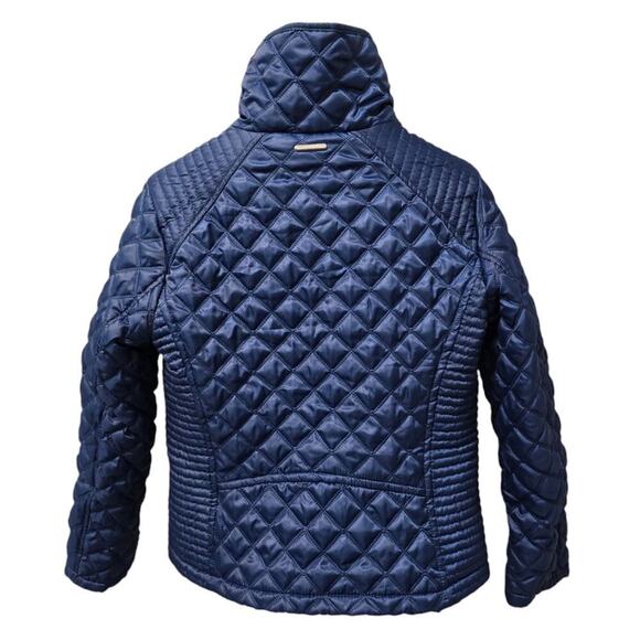 Quilted Winter Coat Jacket Marc New York Size Medium High Neck Full Zip Blue Puf - Picture 3 of 10